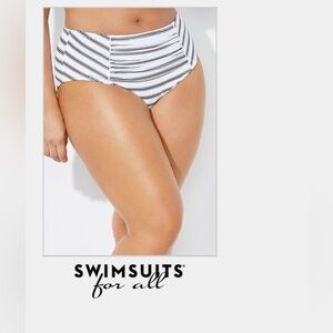 Swimsuits For All Black and White High Waisted Bikini